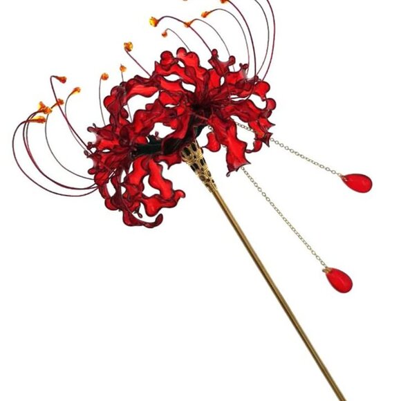 Handmade Flower Hairpin Kanzashi Hair Stick Elegant Kimono Accessory main image 6